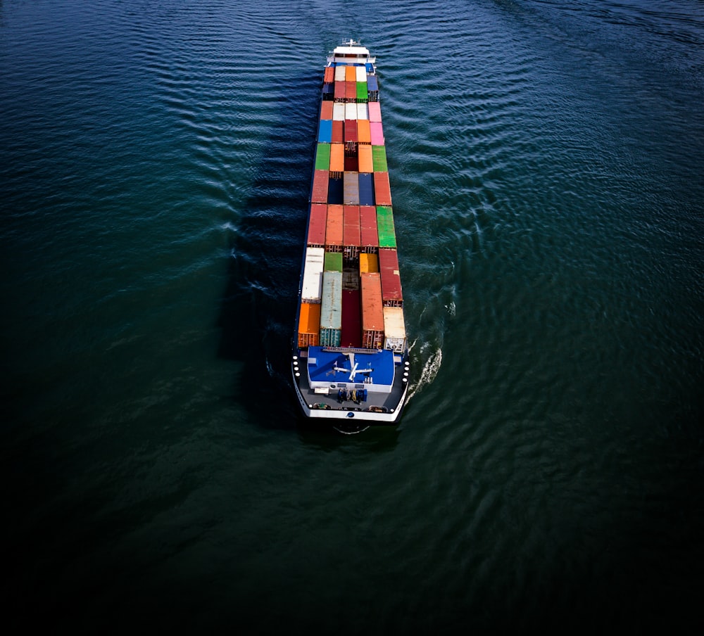 a large boat with a lot of containers on it