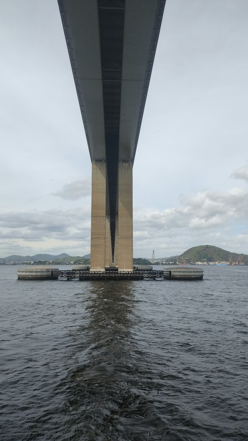 a large bridge spanning over a large body of water