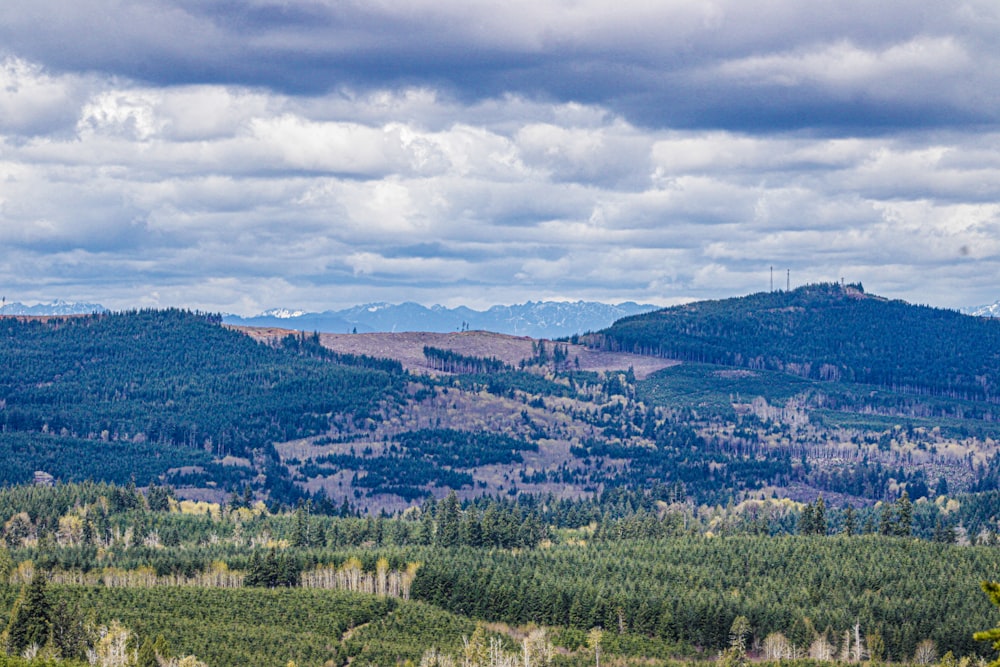 a view of a mountain range from a distance