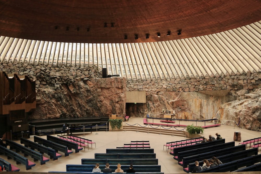 a view of a church from the front of the room