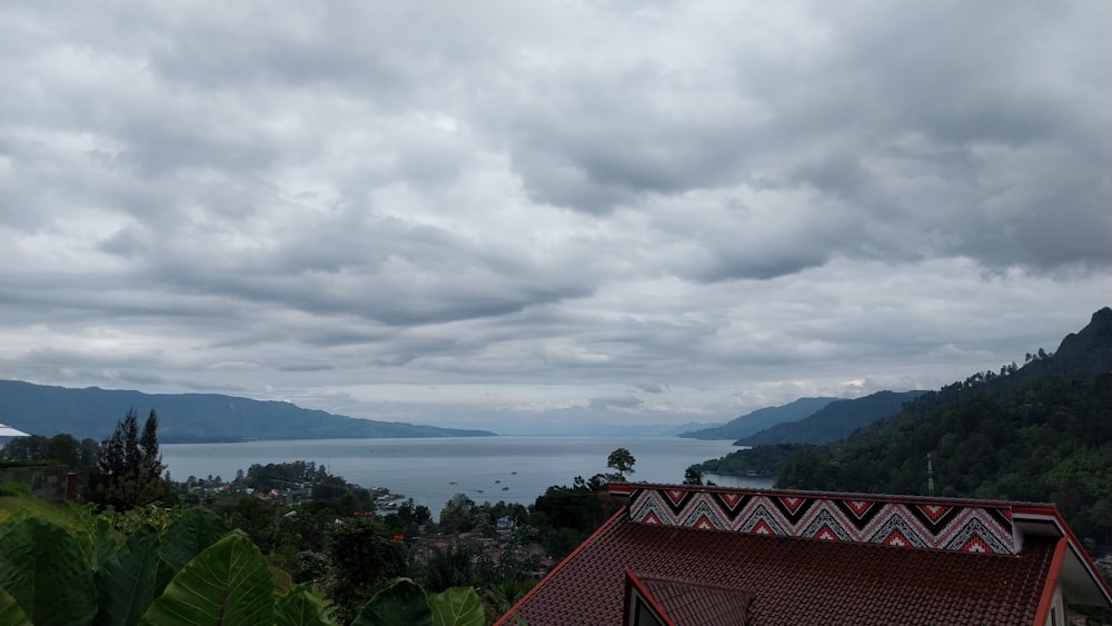 a view of a body of water from a hill