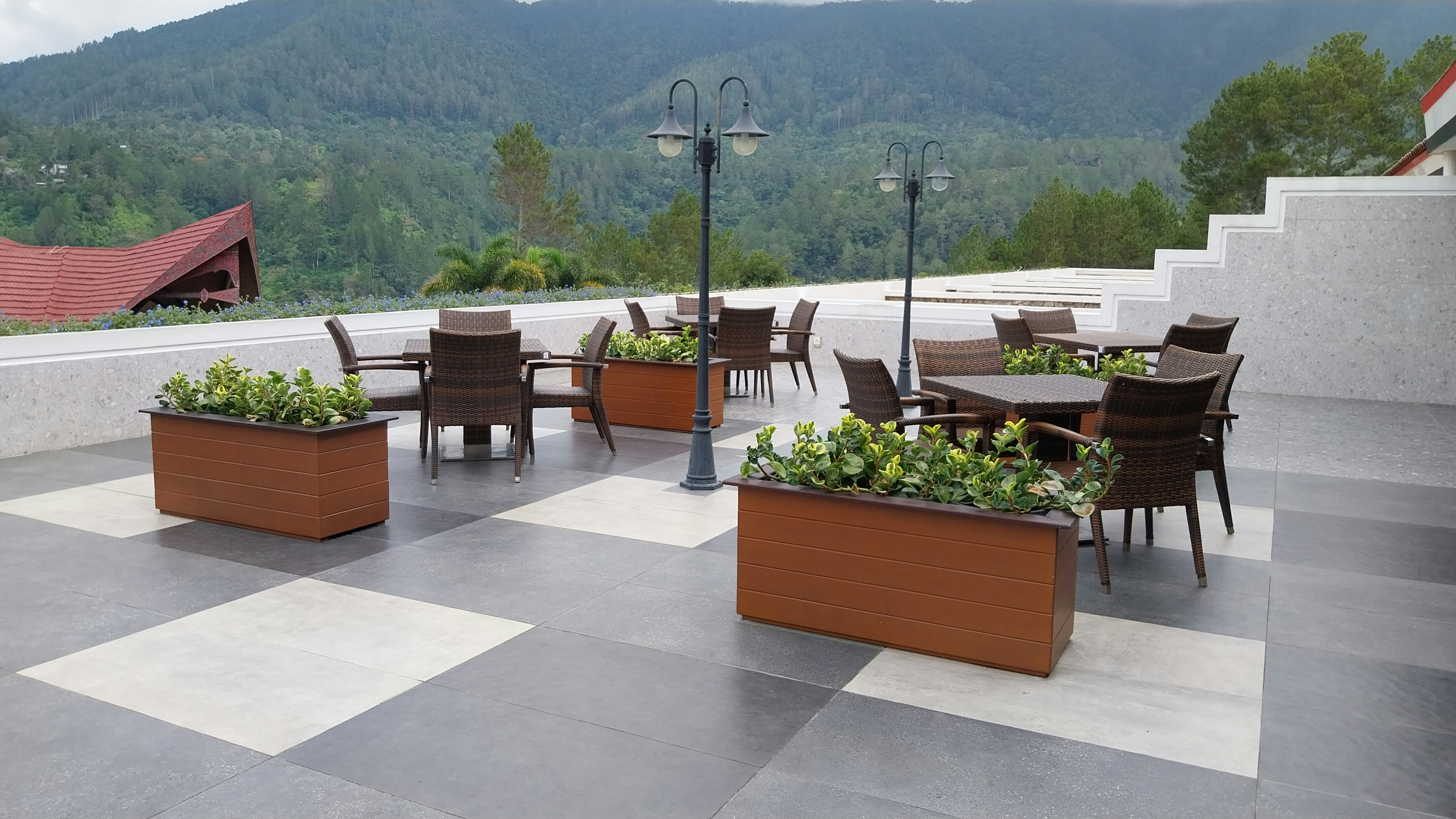 Custom paver patio with outdoor furniture - Hardscaping Services