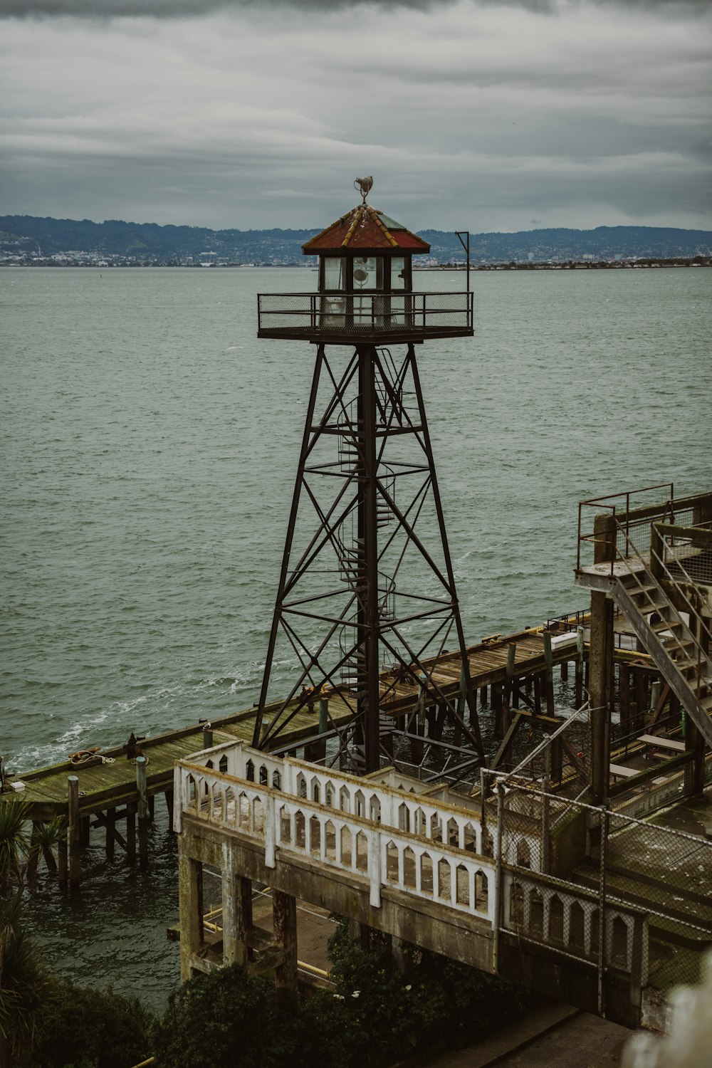 a tower that is next to a body of water