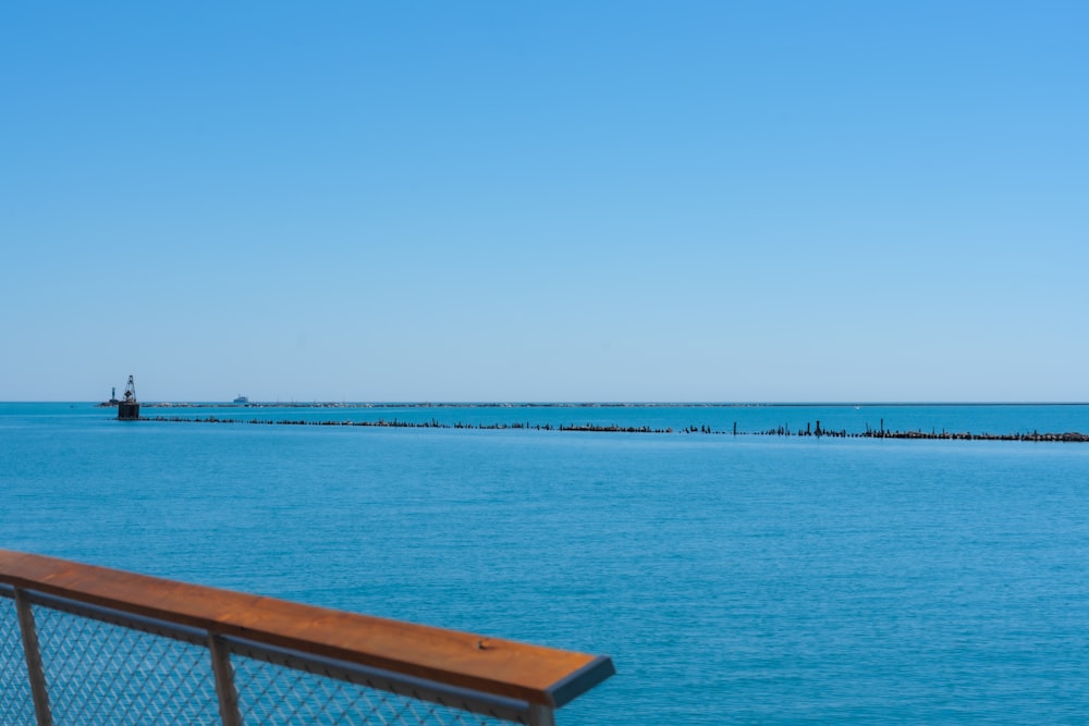 a view of a body of water from a pier