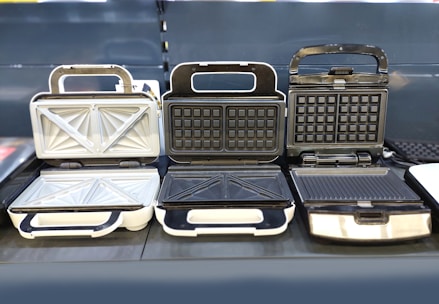 a couple of panini's sitting on top of a table