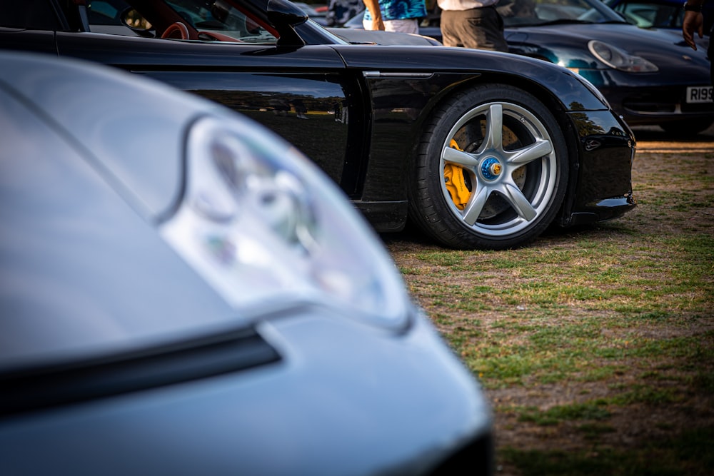 a couple of cars parked next to each other