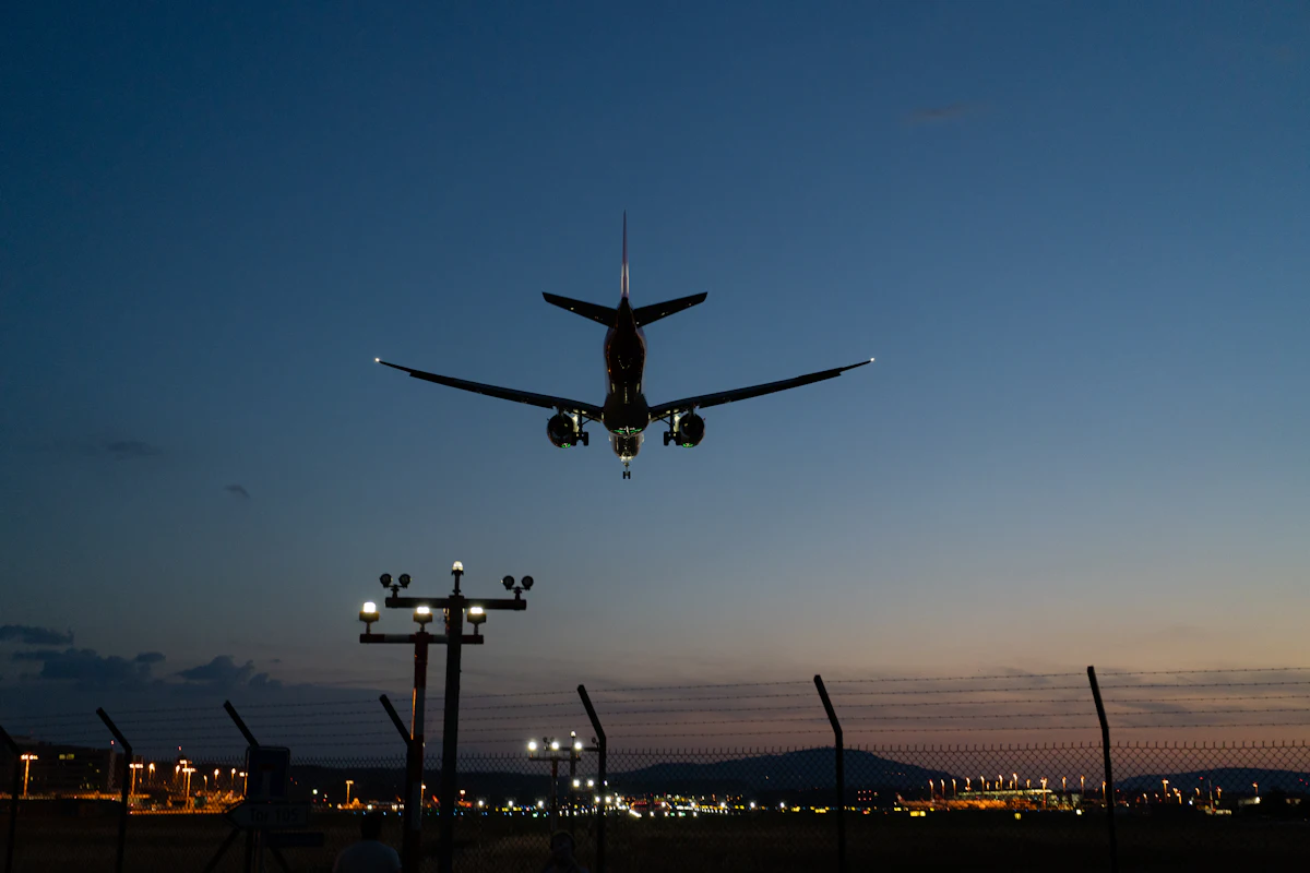 Aircraft taking off from an airport