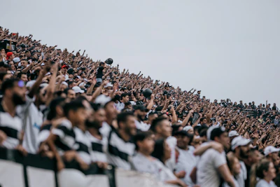 A large crowd of people at a sporting event