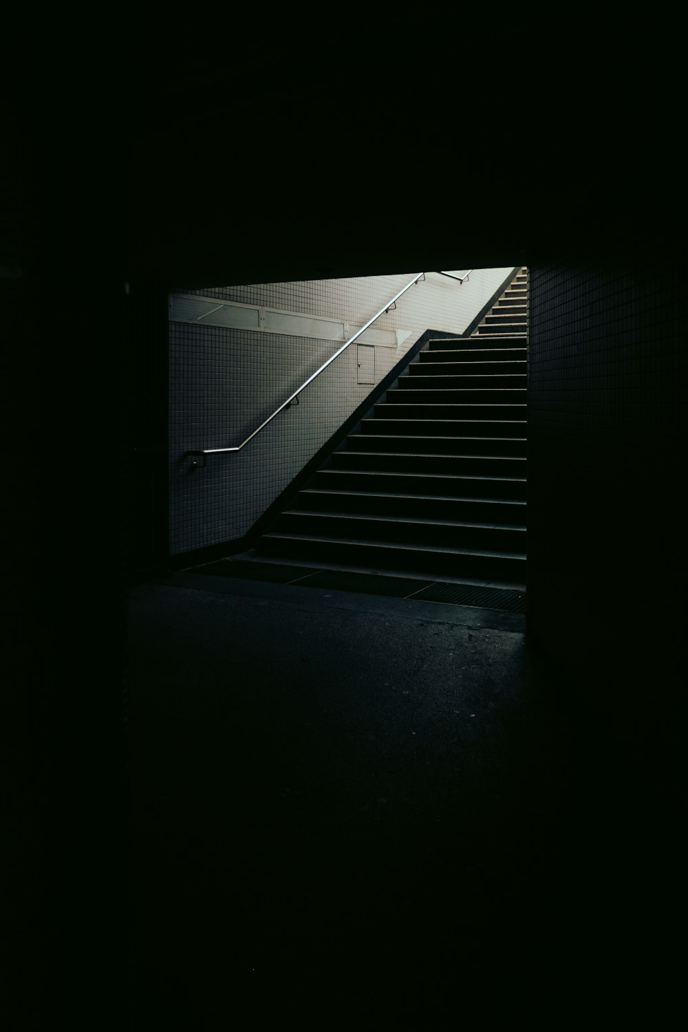 a stairway leading up to a set of stairs