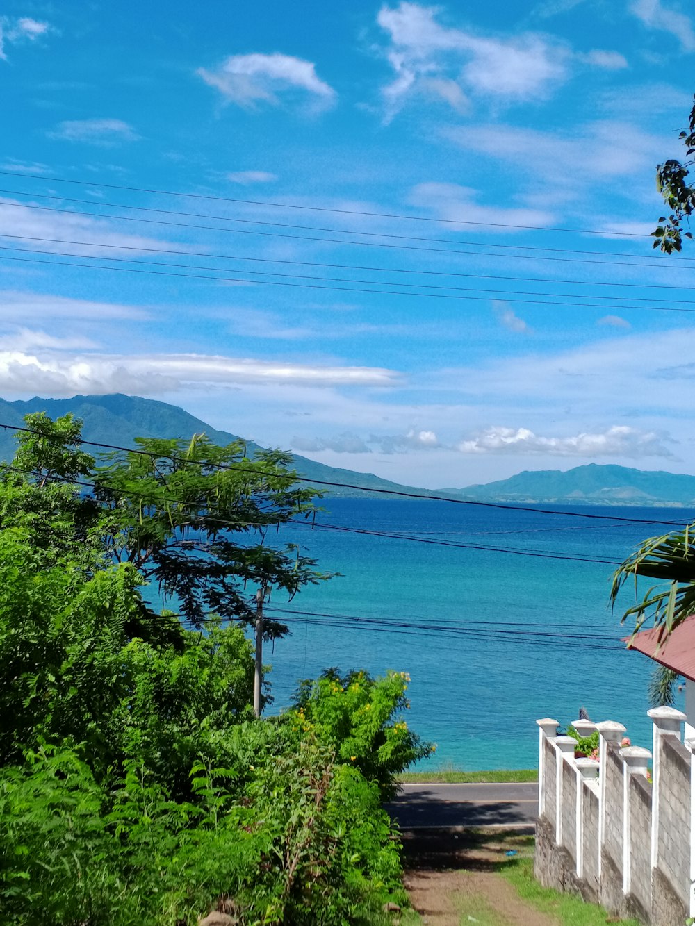 a view of a body of water from a house