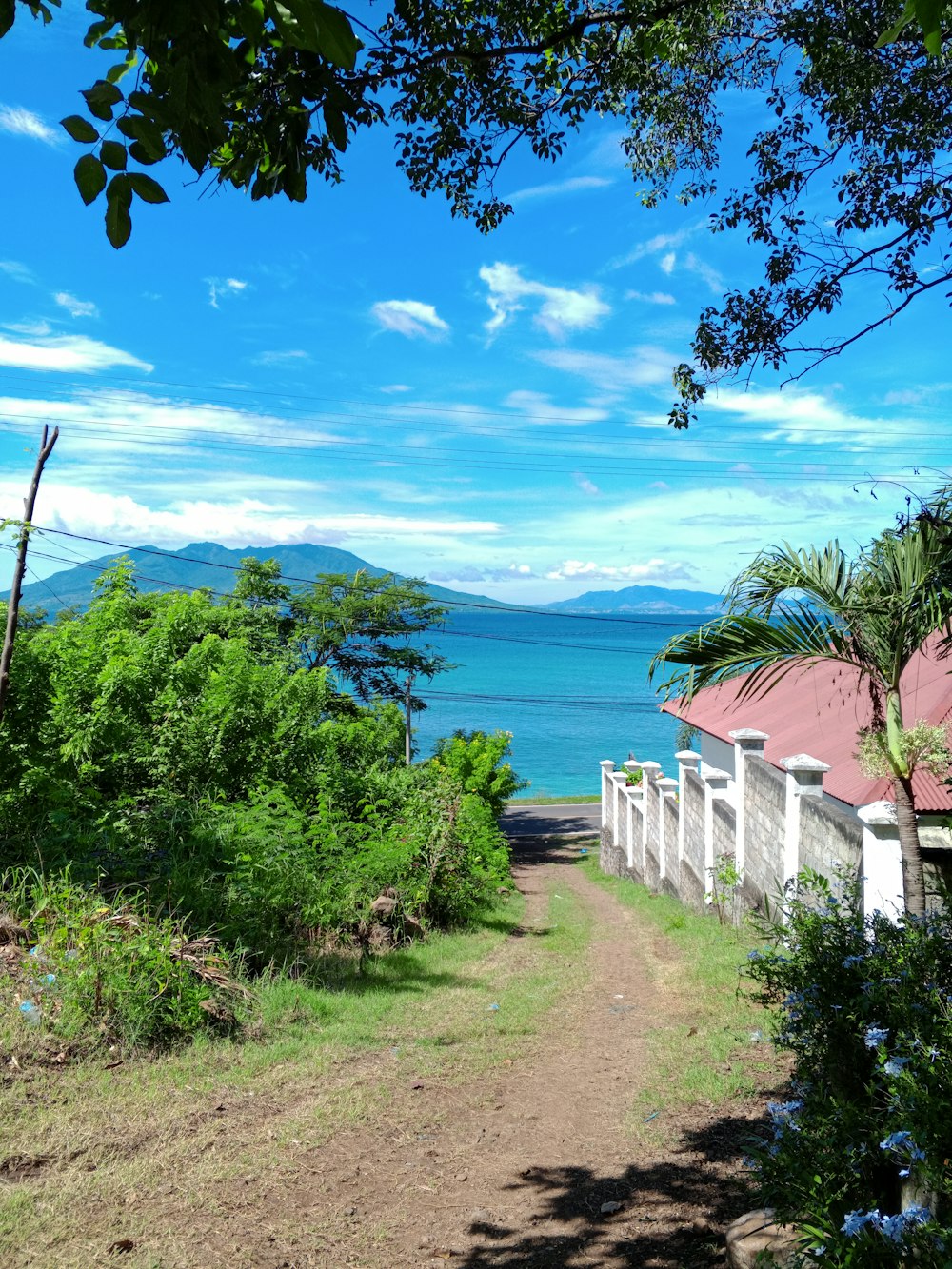 a path leading to a beach with a view of the ocean