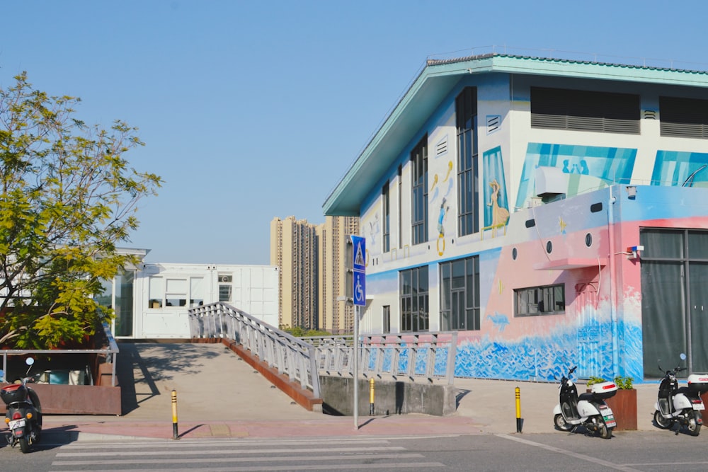 a building with a colorful mural on the side of it