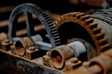 a close up of a metal gear wheel