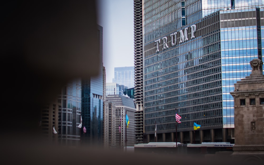 a view of a tall building in a city