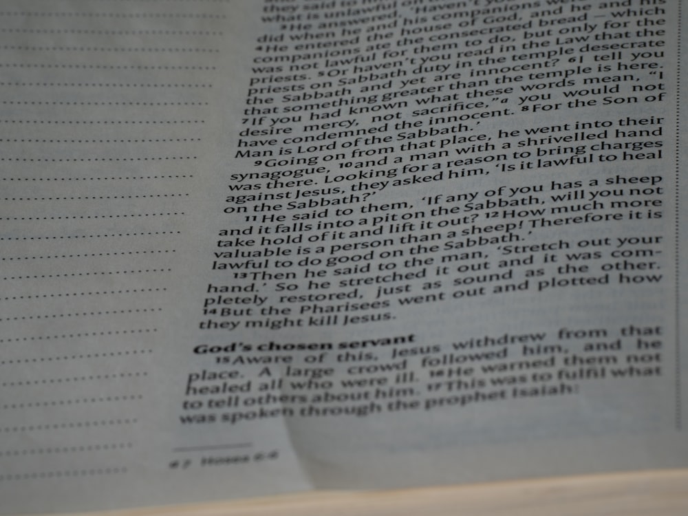 a close up of a book with text on it