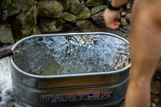 Cold plunge tub at a UK wellness facility