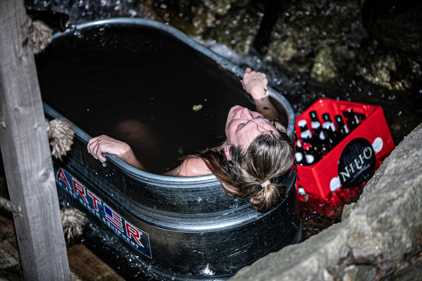Cold plunge after sauna