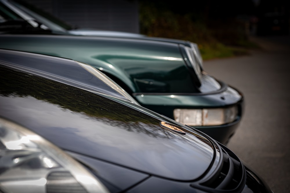 a couple of cars parked next to each other