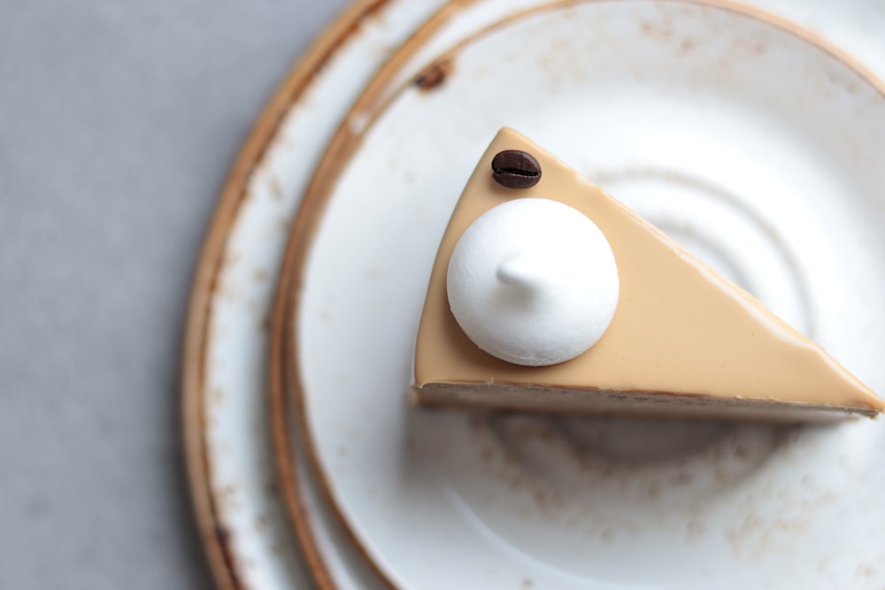 a piece of cake sitting on top of a white plate