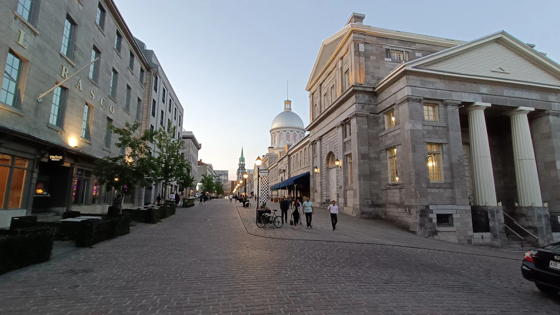 Old Port street at blue hour