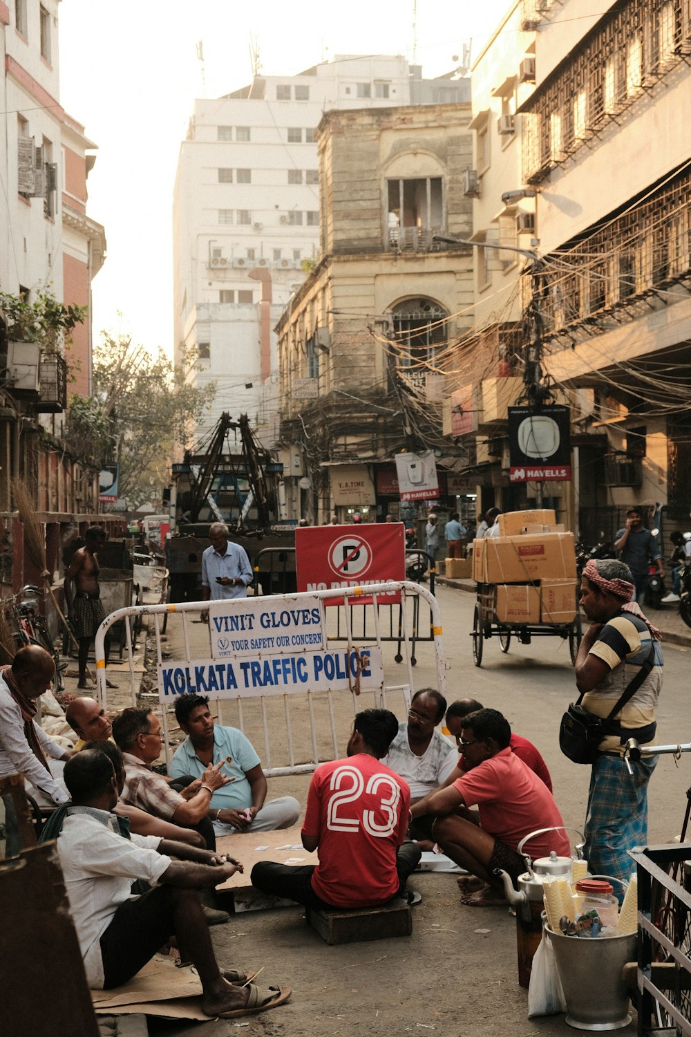 a group of people sitting on the ground