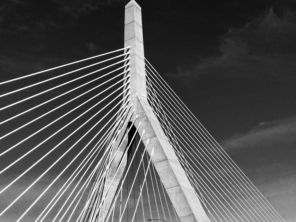 a black and white photo of a bridge