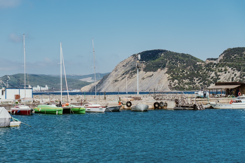 a bunch of boats that are sitting in the water