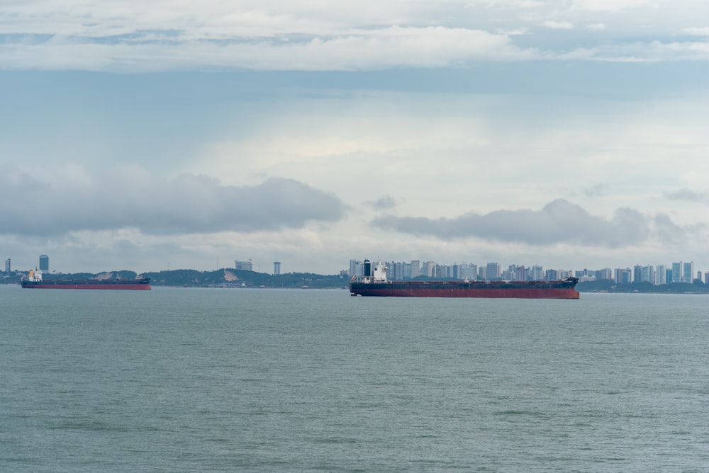 a large cargo ship in a large body of water