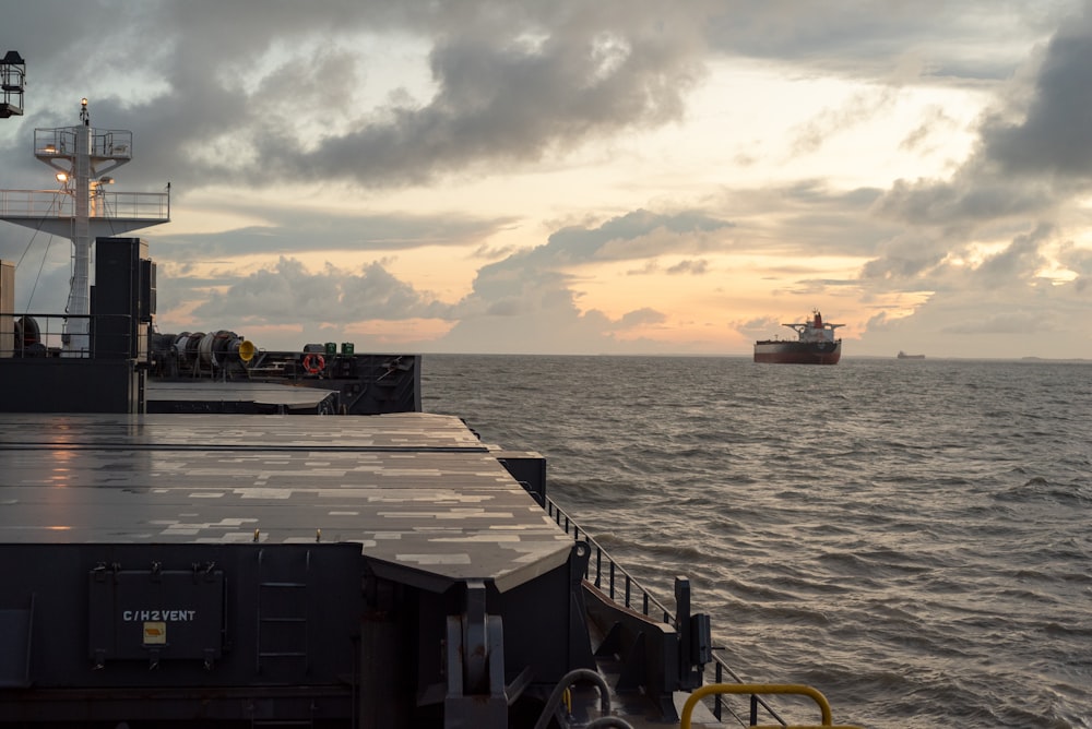 a large ship in the middle of the ocean