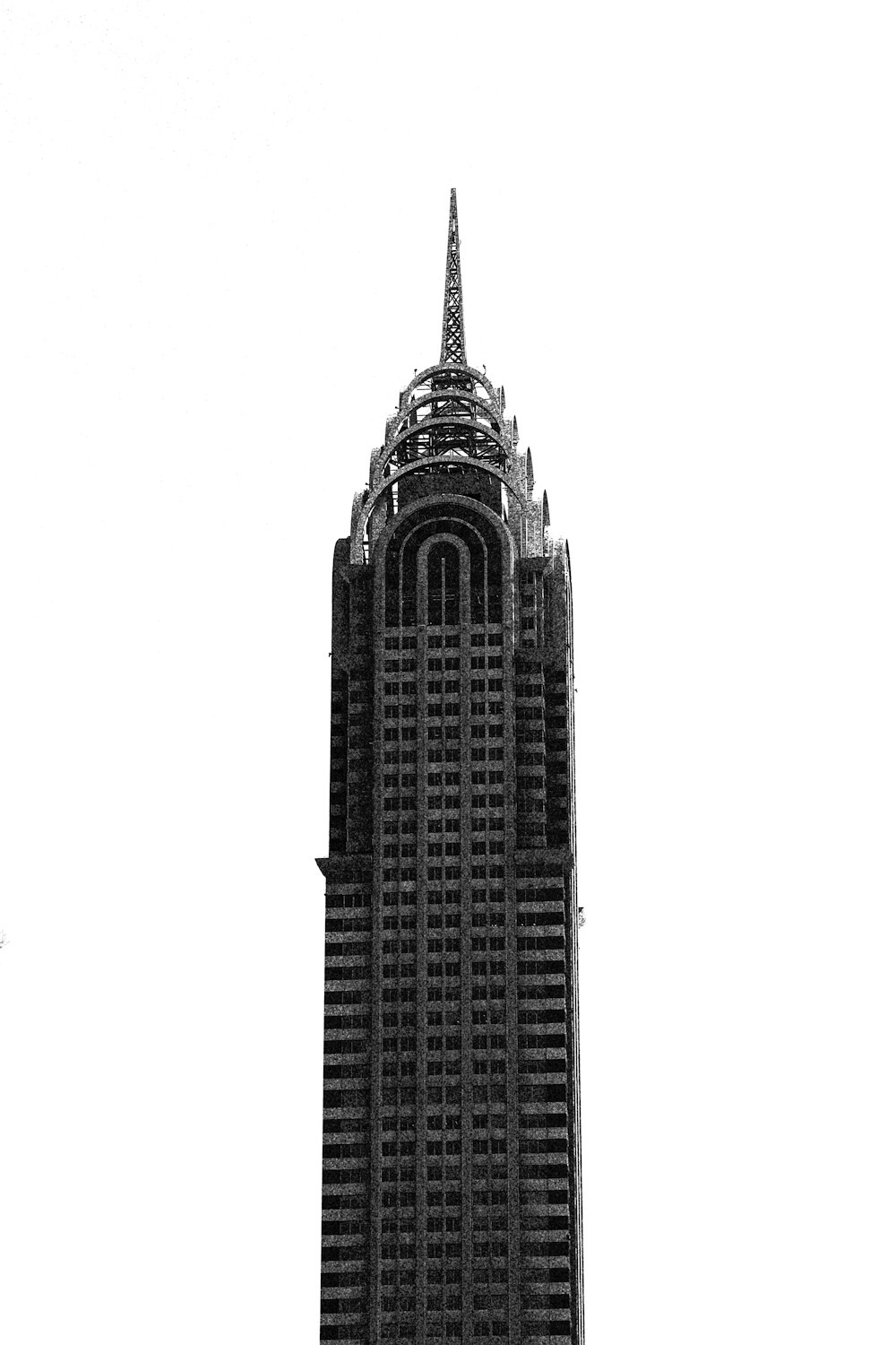 a black and white photo of a tall building