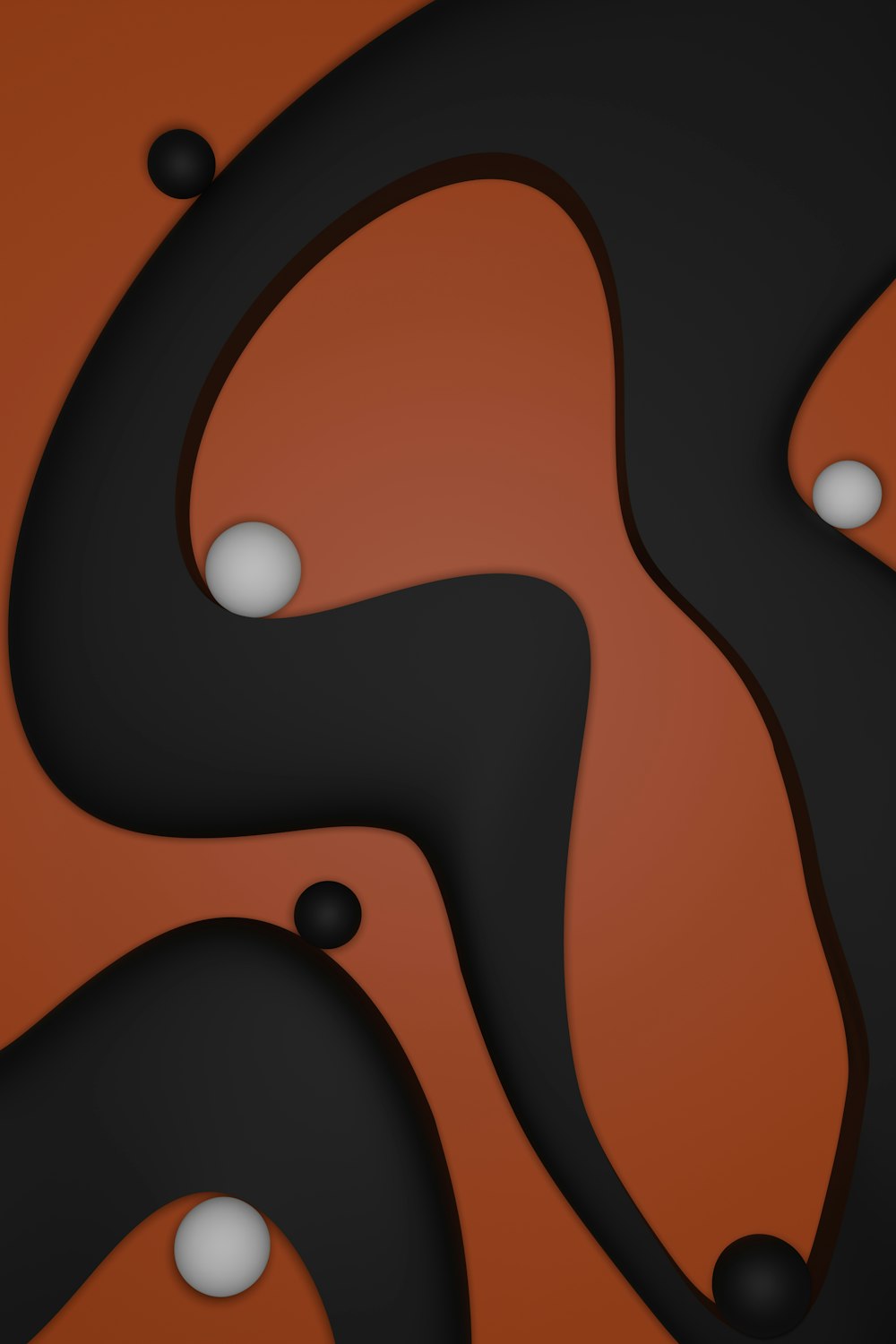 an orange and black abstract background with circles