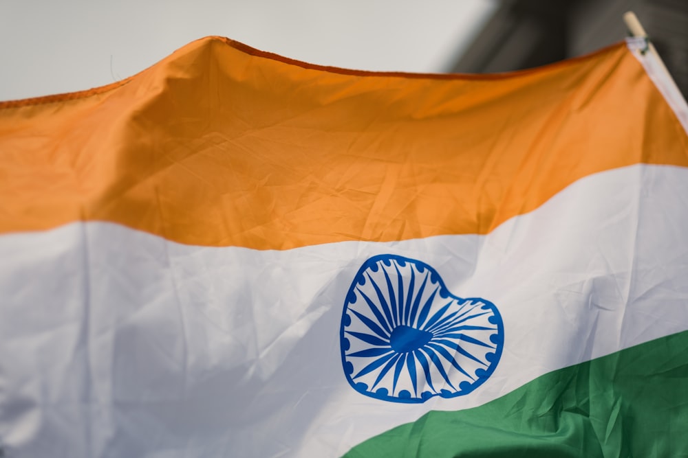 an indian flag with a heart on it