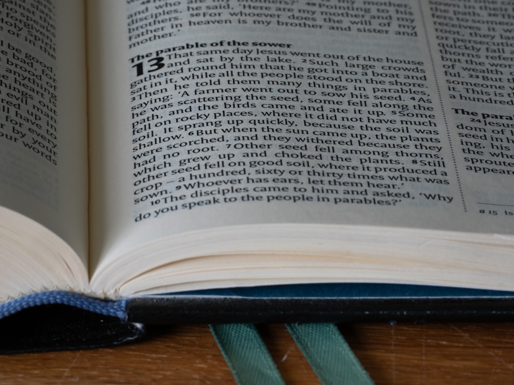 a close up of a book on a table