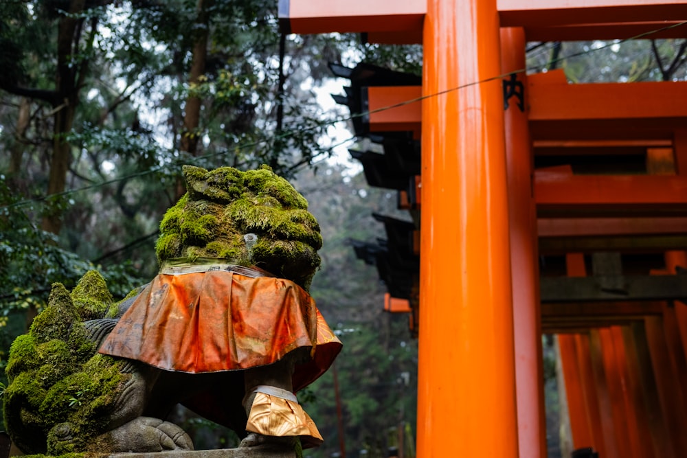 a statue of a person wearing a kimono