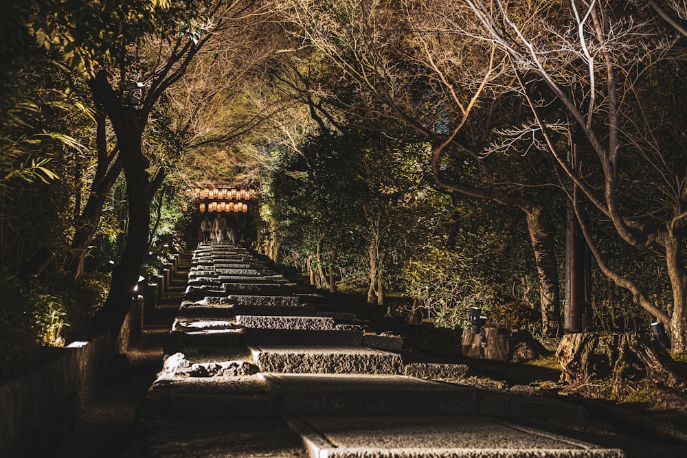 a set of steps leading up to the top of a hill