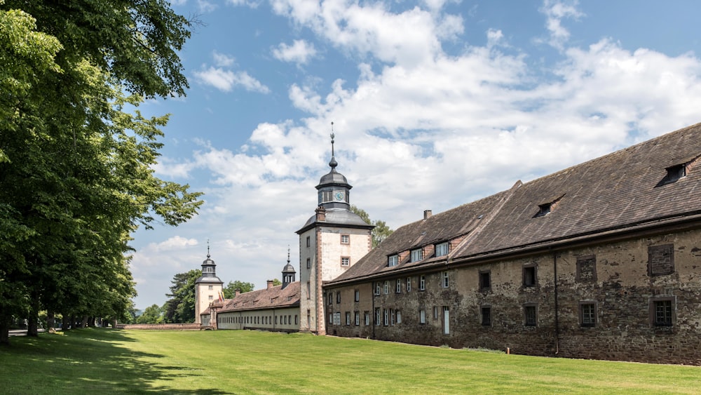 a large building with a clock tower on top of it