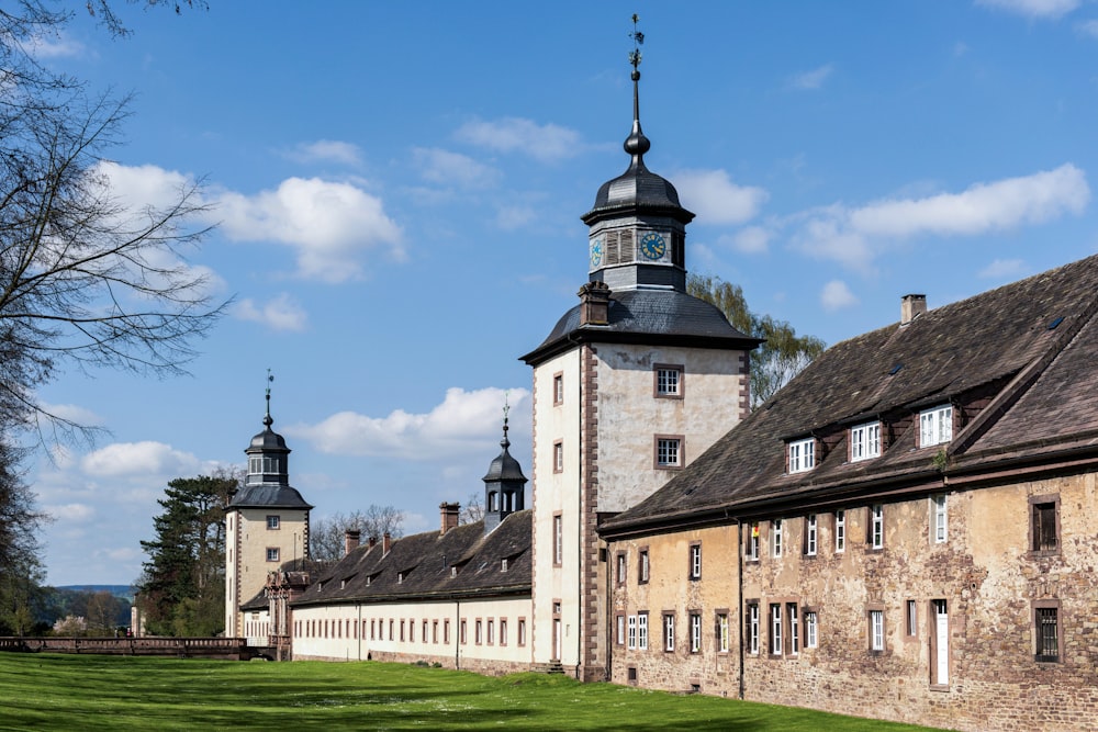 a large building with a clock tower on top of it