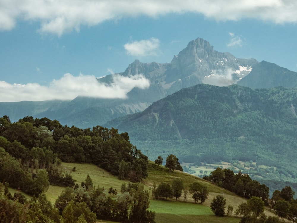 a view of a mountain range from a distance