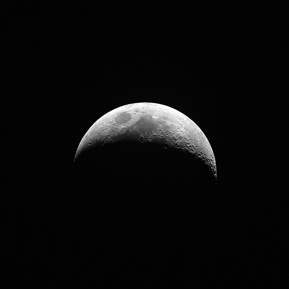 a close up of the moon in the dark sky