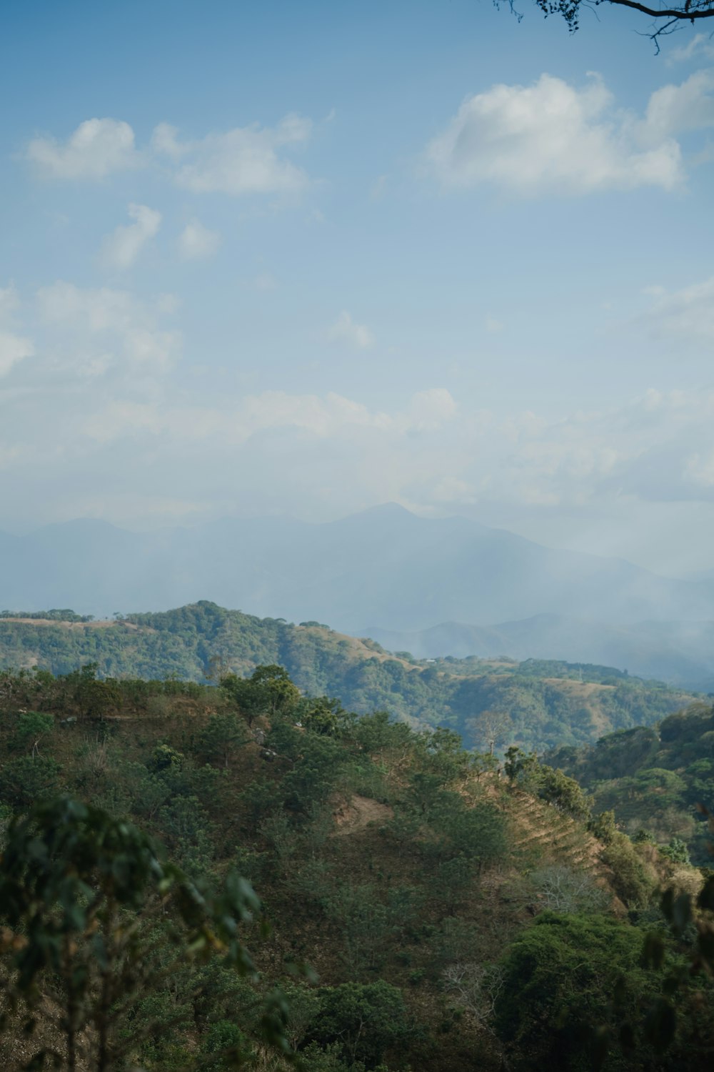 a view of a mountain range from a distance