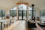 a living room filled with furniture and a fire place