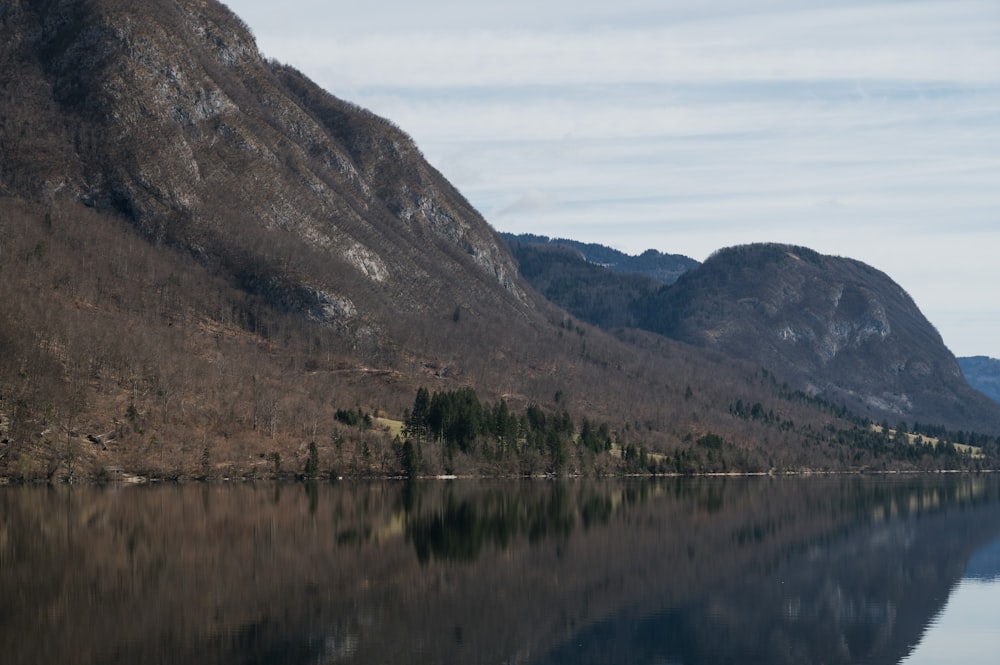 a large body of water surrounded by mountains