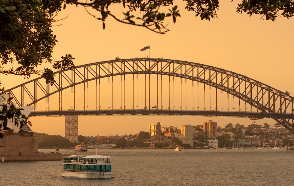 a large bridge spanning over a large body of water