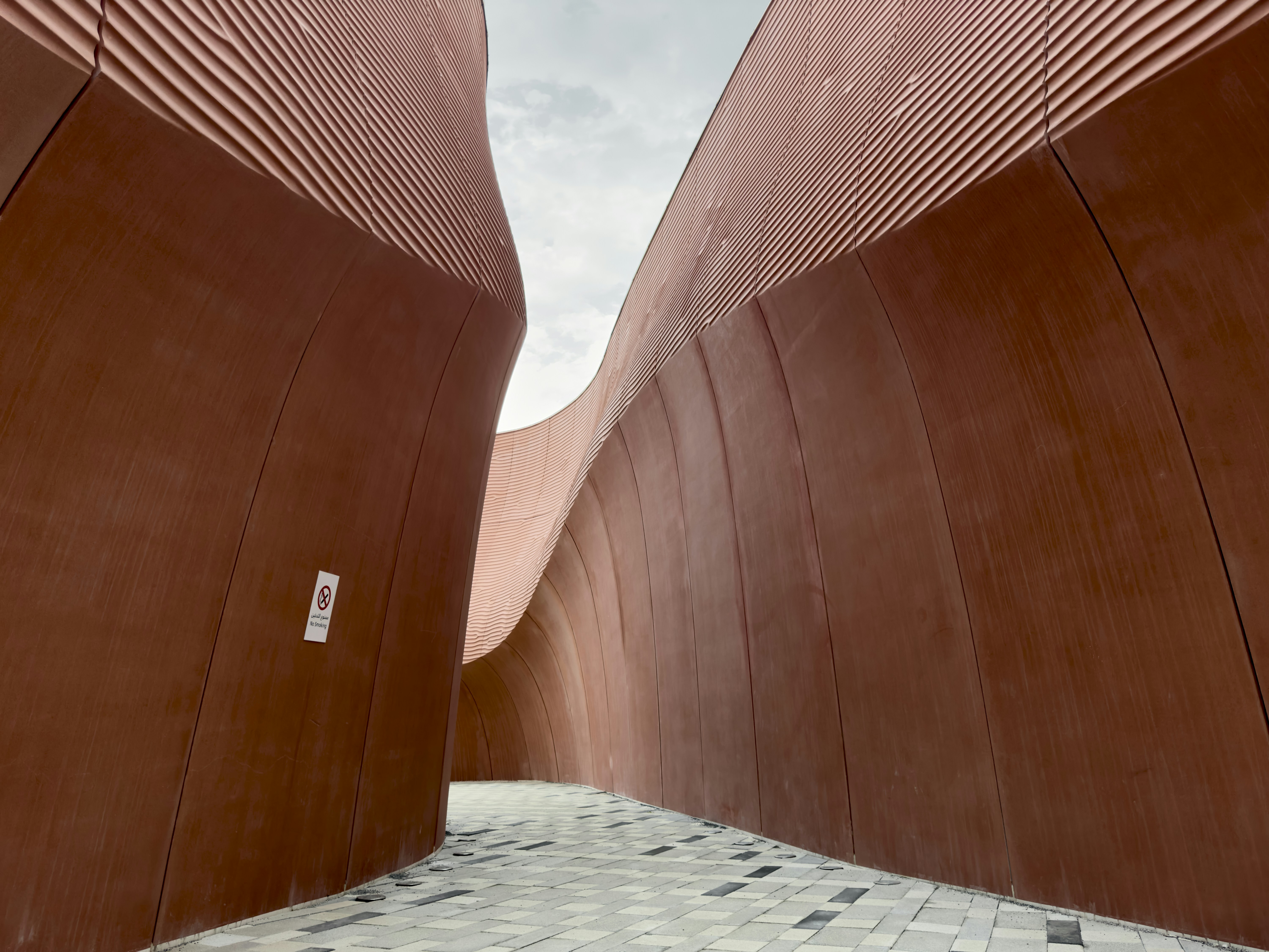 a couple of red walls that are next to each other