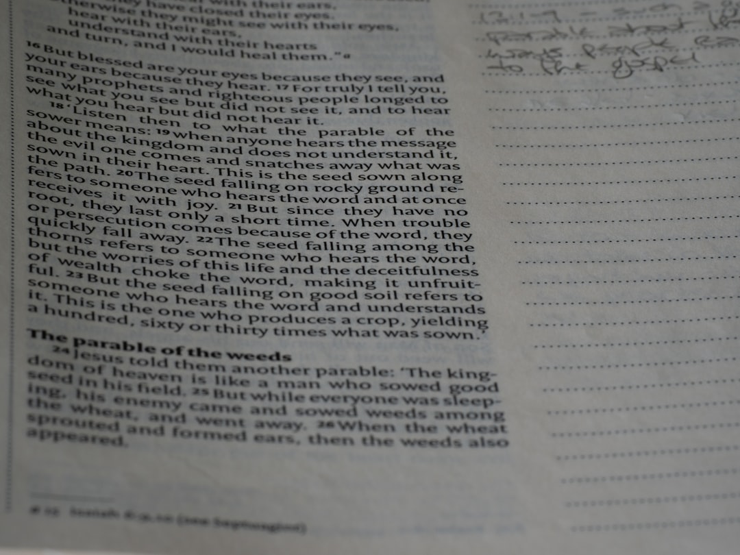 a close up of a book with writing on it