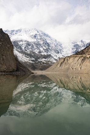 a large body of water surrounded by mountains