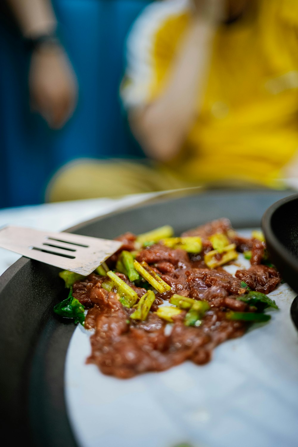 a close up of a plate of food on a table