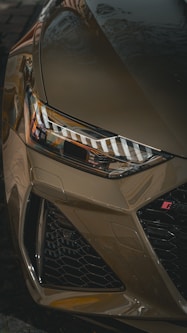 a close up of the front of a car