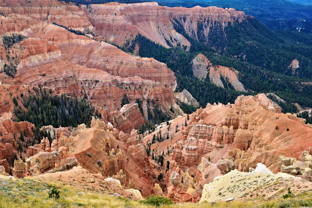 a scenic view of the mountains and trees