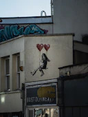 a building with graffiti on the side of it